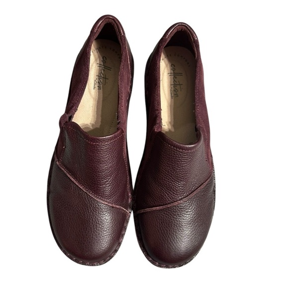 Clark’s Cognac Red Michela Opal Leather & Suede Slip-on Flats 8W - Picture 11 of 12